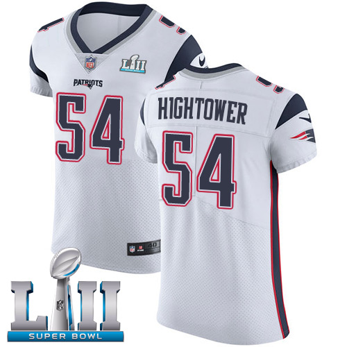 Nike Patriots #54 Dont'a Hightower White Super Bowl LII Men's Stitched NFL Vapor Untouchable Elite Jersey